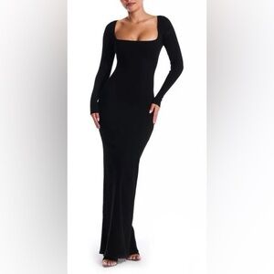 NWT Naked Wardrobe Elegant Black Long Sleeve Dress